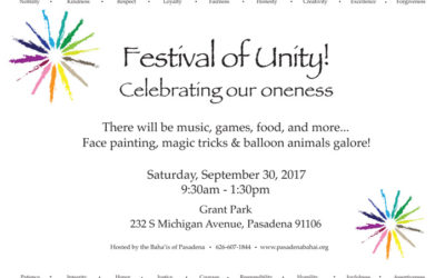 Festival of Unity – Saturday, September 30, 2017